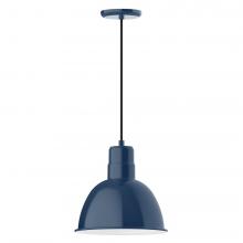  PEB116-50-C21-L12 - 12" Deep Bowl shade, LED Pendant with white cord and canopy, Navy