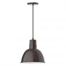  PEB116-51-L12 - 12" Deep Bowl shade, LED Pendant with black cord and canopy, Architectural Bronze