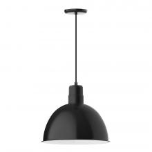  PEB117-41-L13 - 16" Deep Bowl shade, LED Pendant with black cord and canopy, Black