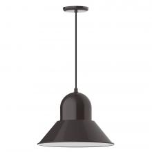 Montclair Light Works PEB125-51-C24-L13 - 16" Prima shade, LED Pendant with cool tweed fabric cord and canopy, Architectural Bronze