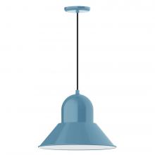  PEB125-54-C20-L13 - 16" Prima shade, LED Pendant with white solid fabric cord and canopy, Light Blue