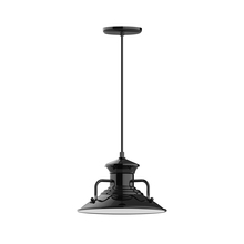 Montclair Light Works PEB142-21-C21 - 12" Homestead shade, pendant with white cord and canopy, Bright Yellow