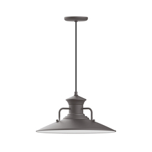 Montclair Light Works PEB143-57-C21 - 18" Homestead shade, pendant with white cord and canopy, Bronze Matte