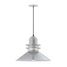 Montclair Light Works PEB152-49-C21-G07 - 20" Atomic shade, pendant with white cord and canopy, Frosted Glass, Painted Galvanized