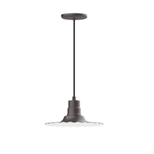 Montclair Light Works PEB158-57 - 12" Radial shade, pendant with black cord and canopy, Bronze Matte