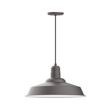Montclair Light Works PEB186-57 - 20" Warehouse shade, pendant with black cord and canopy, Bronze Matte