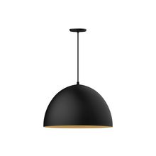  PEB213-41-75-L14 - 22" XL Choices Deep Dome Shade, medium base, black cord with canopy, Black with Gold Matte Inter