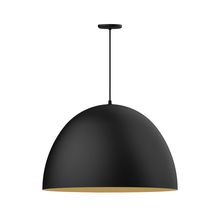  PEB214-41-75-L14 - 30" XL Choices Deep Dome Shade, medium base, black cord with canopy, Black with Gold Matte Inter