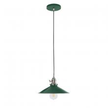 Montclair Light Works PEB404-42-96 - Uno 10" Pendant,  Forest Green with Brushed Nickel hardware