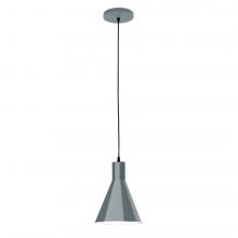 Montclair Light Works PEB416-40-C02-L10 - 8" J-Series shade, black solid fabric cord with canopy, Slate Gray