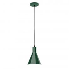 Montclair Light Works PEB416-42-C27-L10 - 8" J-Series shade, neutral argyle fabric cord with canopy, Forest Green