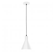 Montclair Light Works PEB416-44-C21 - 8" Jerome shade, white cord with canopy, White