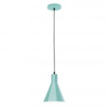 Montclair Light Works PEB416-48-C12-L10 - 8" J-Series shade, gray solid fabric cord with canopy, Sea Green