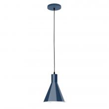 Montclair Light Works PEB416-50-C20-L10 - 8" J-Series shade, white solid fabric cord with canopy, Navy