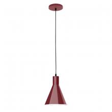 Montclair Light Works PEB416-55-C21 - 8" Jerome shade, white cord with canopy, Barn Red