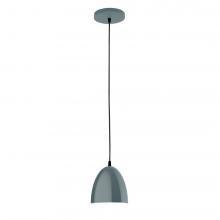 Montclair Light Works PEB417-40-C12-L10 - 6" J-Series shade, gray solid fabric cord with canopy, Slate Gray