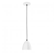 Montclair Light Works PEB417-44-C21 - 6" Jill shade, white cord with canopy, White