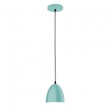 Montclair Light Works PEB417-48-C21 - 6" Jill shade, white cord with canopy, Sea Green