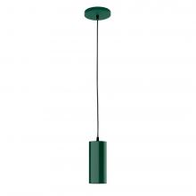 Montclair Light Works PEB418-42-C12-L10 - 3.5" J-Series shade, gray solid fabric cord with canopy, Forest Green