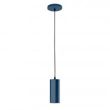 Montclair Light Works PEB418-50-C02-L10 - 3.5" J-Series shade, black solid fabric cord with canopy, Navy