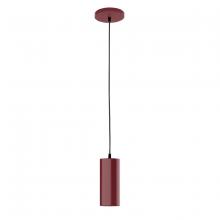 Montclair Light Works PEB418-55 - 3.5" Jordan shade, black cord with canopy, Barn Red