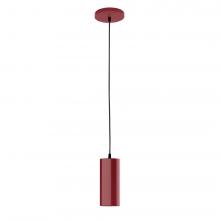 Montclair Light Works PEB418-55-C25-L10 - 3.5" J-Series shade, polished copper fabric cord with canopy, Barn Red