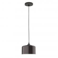 Montclair Light Works PEB419-51-C12-L10 - 8.5" J-Series shade, gray solid fabric cord with canopy, Architectural Bronze