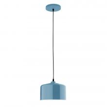 Montclair Light Works PEB419-54-C12-L10 - 8.5" J-Series shade, gray solid fabric cord with canopy, Light Blue