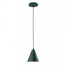 Montclair Light Works PEB420-42-C27-L10 - 8" J-Series shade, neutral argyle fabric cord with canopy, Forest Green