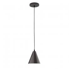 Montclair Light Works PEB420-51-C21 - 8" Jynx shade, white cord with canopy, Architectural Bronze