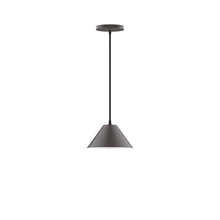 Montclair Light Works PEB421-57-C21 - 8" Pinnacle Pendant, white cord with canopy, Bronze Matte