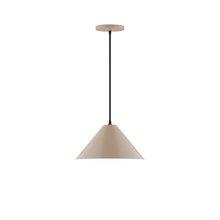 Montclair Light Works PEB422-18-C21 - 12" Pinnacle Pendant, white cord with canopy, Clay
