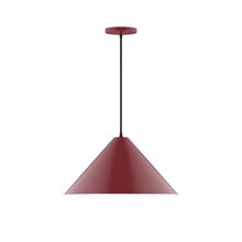 Montclair Light Works PEB423-55-L13 - 18" Axis Cone LED Pendant, Barn Red