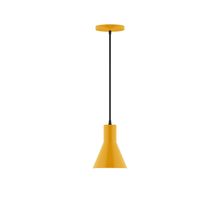 Montclair Light Works PEB436-21-C21 - 6" Flare Pendant, white cord with canopy, Bright Yellow