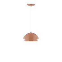  PEBX445-19-C23-L10 - 10" Nest LED Pendant, red and white zigzag fabric cord with canopy, Terracotta