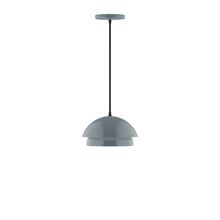  PEBX445-40-C27-L10 - 10" Nest LED Pendant, neutral argyle fabric cord with canopy, Slate Gray