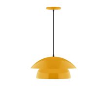  PEBX446-21-C12-L12 - 16" Nest LED Pendant, gray fabric cord with canopy, Bright Yellow