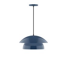  PEBX446-50-C26-L12 - 16" Nest LED Pendant, ivory fabric cord with canopy, Navy