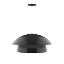  PEBX447-41-C21-L13 - 24" Nest LED Pendant, white cord with canopy, Black