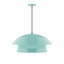  PEBX447-48-C21-L13 - 24" Nest LED Pendant, white cord with canopy, Sea Green