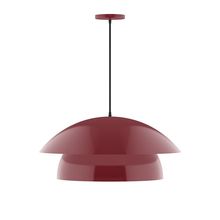  PEBX447-55-C21-L13 - 24" Nest LED Pendant, white cord with canopy, Barn Red