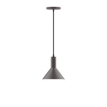 Montclair Light Works PEBX451-57-C21 - 8" Chase Pendant, white cord with canopy, Bronze Matte