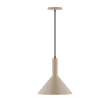 Montclair Light Works PEBX466-18-C21 - 12" Chase Pendant, white cord with canopy, Clay
