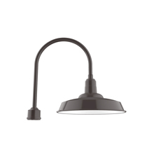 Montclair Light Works POA185-51-W18 - 18" Warehouse shade, post top mount with wire grill, Architectural Bronze