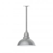  STA106-49-L12 - 12" Cafe shade, stem mount LED Pendant with canopy, Painted Galvanized