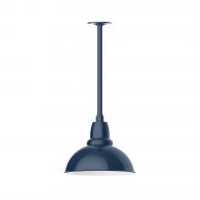  STA106-50-L12 - 12" Cafe shade, stem mount LED Pendant with canopy, Navy