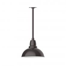  STA106-51-L12 - 12" Cafe shade, stem mount LED Pendant with canopy, Architectural Bronze