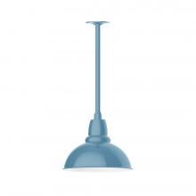  STA106-54-L12 - 12" Cafe shade, stem mount LED Pendant with canopy, Light Blue