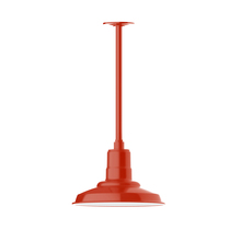 Montclair Light Works STA182-26 - 12" Warehouse shade, stem mount pendant with canopy, Vermillion