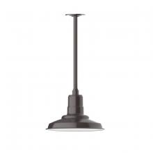 Montclair Light Works STA182-51-W12 - 12" Warehouse shade, stem mount pendant with wire grill, Architectural Bronze